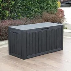 屋外 収納ボックス 防水 耐候 380L 大容量 耐荷重 200kg（ブラック） 屋外 収納ボックス 防水 耐候 380L 大容量 耐荷重 200kg（ブラック