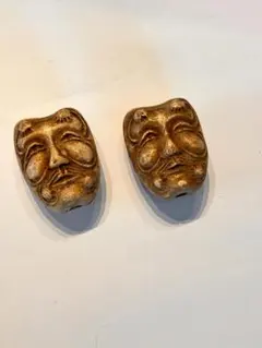 能面 翁 ループタイ ネクタイ 根付 木彫り ループタイ 桔梗