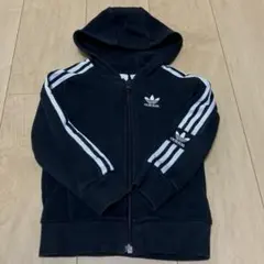 アディダス オリジナルス パーカー 90 トレフォイル ロゴ ジップアップ 黒