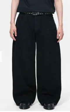 MENES Solid Black Super Baggy Jeans