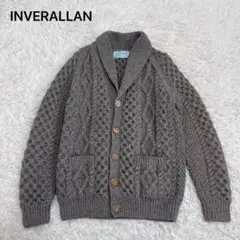 インバーアラン　サイズ42 ショールカラーカーディガン　6A ブラウン