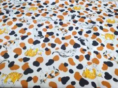 猫とドット柄の生地 Made in Japan 1m