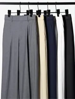 ユニクロ　タックワイドパンツ　グレー　XS 股下補正65