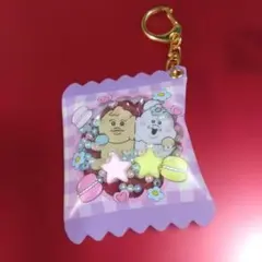 んぽちゃむ シャカシャカキーホルダー パープル 紫 可哀想に
