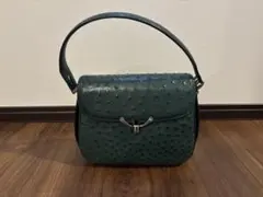 内側極美品】ルーシーサンクレール オーストリッチ ハンドバッグ 