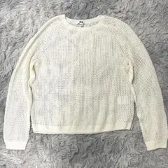 【UNIQLO】ユニクロ レディース 3Dメッシュ クルーネックセーター M