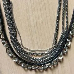 ネックレスチェーン6本まとめ売り　シルバーカラー　紐　メンズ　レディース