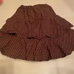 petit main チェック柄フリルスカート