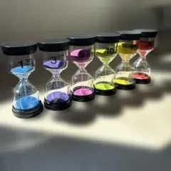 カラフル砂時計6個セット 1分 3分 5分10分 15分 30分