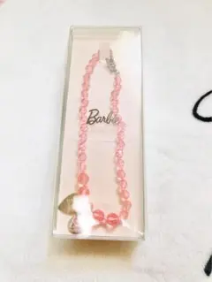 Barbie バービー ロゴ ピンクストーンビーズ ネックレス チャームのサムネイル
