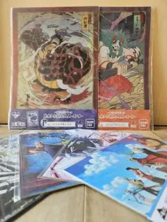 ワンピース 色紙コレクション、ビジュアルシート、墨式色紙セット