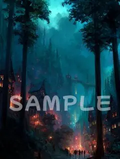 【夜明け前の魔法】A4 グラフィックアート インテリア お洒落 ポスター 35