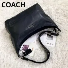 COACH Flat Iron Hobo ブラック レザー ショルダーバッグ - メルカリ
