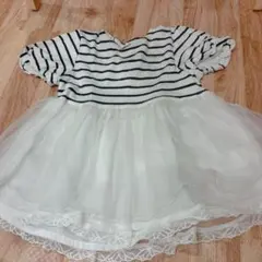 プティマイン　オーガンジー半袖チュニック　130cm