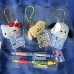 サンリオキャラクターズ　ハローキティ・ポチャコ・ポムポムプリン マスコットセット