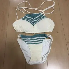 LAETITIA セパレート水着 9M ホワイト・ターコイズ