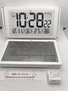 デジタル温湿度計 電波時計 ホワイト