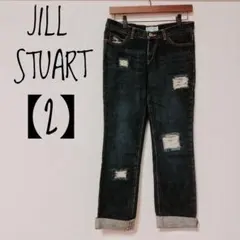 JILL STUART ダメージデニムパンツ ジーンズ　インディゴ　サイズ2のサムネイル