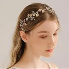 【値下げしました】ウェディング ゴールドヘッドドレス