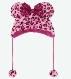 ディズニーファンキャップ ヒョウ柄 ピンク ミニー