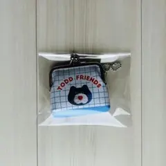 mojojojo PVCがま口ポーチ 青　ねこ