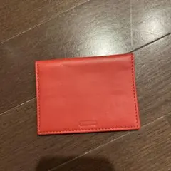 オレンジ レザー 二つ折りカードケース　coach