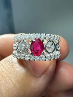 最高級 ルビー 取り巻き 1.51ct Pt900 プラチナ 指輪 約13号 - メルカリ