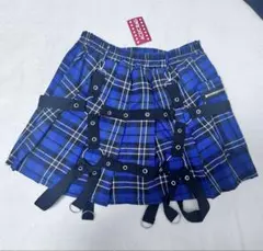 ACDC RAG チェック柄スカート 青 値札付きのサムネイル