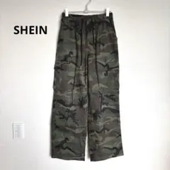 DAZY SHEIN シーイン　迷彩 柄 カモフラ ワイド カーゴ パンツ　L