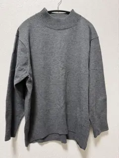 無印良品　洗えるニットハイネックセーター婦人Ｌ・ダークグレー