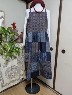 正絹紬色々からジャンパースカート