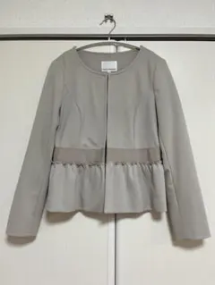 ペプラムジャケット ノーカラージャケット