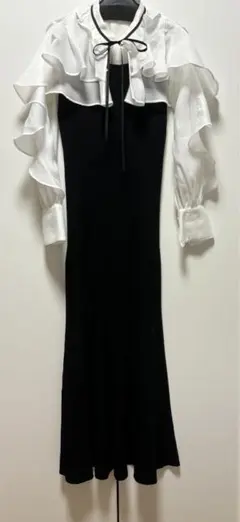 リリーブラウン ラッフルスリーブボレロコンビワンピース ニットワンピ