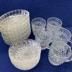 【価格変更】昭和レトロ　ガラスデザートボウル デザート皿　ジョッキ　16個セット