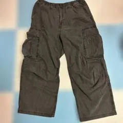 GU ダークグレー ワイドパンツ XLサイズ