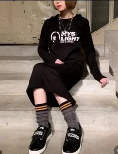 HYSTERIC GLAMOUR ブラック 半袖パイル生地ワンピース - メルカリ
