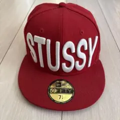 STUSSY ベースボールキャップ レッド 7 1/4