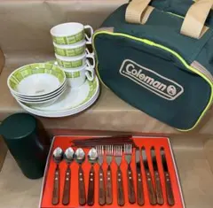 コールマン 食器セット　& カトラリーセット　　４人用　　Coleman