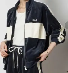 【FILA】ベロアトラックジャケット　M 紺色