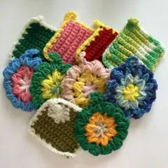 ハンドメイド かぎ針編み アクリルたわし 10枚セットのサムネイル