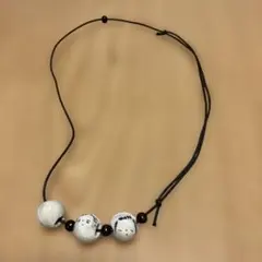 手作りネックレス　人形の顔