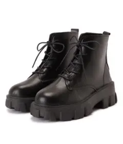 厚底レースアップブーツ ショートブーツ