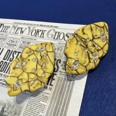 ヴィンテージ アクセサリー　イヤリング　大ぶり　昭和レトロ　ストーン　シルバー