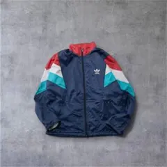 adidas トレフォイル 90s 台湾製 ナイロンジャケット ネイビー
