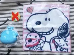 新品　スヌーピー  タオルハンカチ　がま口　ポーチ　２点セット　31