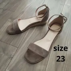 【本革】 ウェッジソールサンダル /ジュート エスパドリーユ アンクルストラップのサムネイル