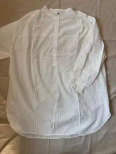 ユニクロ　ホワイト 五分袖 チュニック　コットン