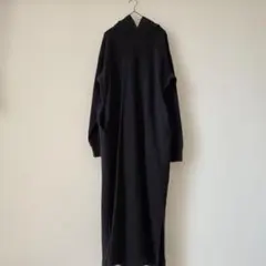 UNIQLO　ユニクロ　スウェット　フーデッド　ロングワンピース　M　ブラック黒