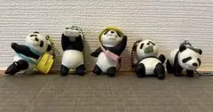 パンダフィギュア 5体セット ストラップ付き