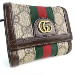 GUCCI 三つ折り財布 オフィディア GGマーモント シェリーライン